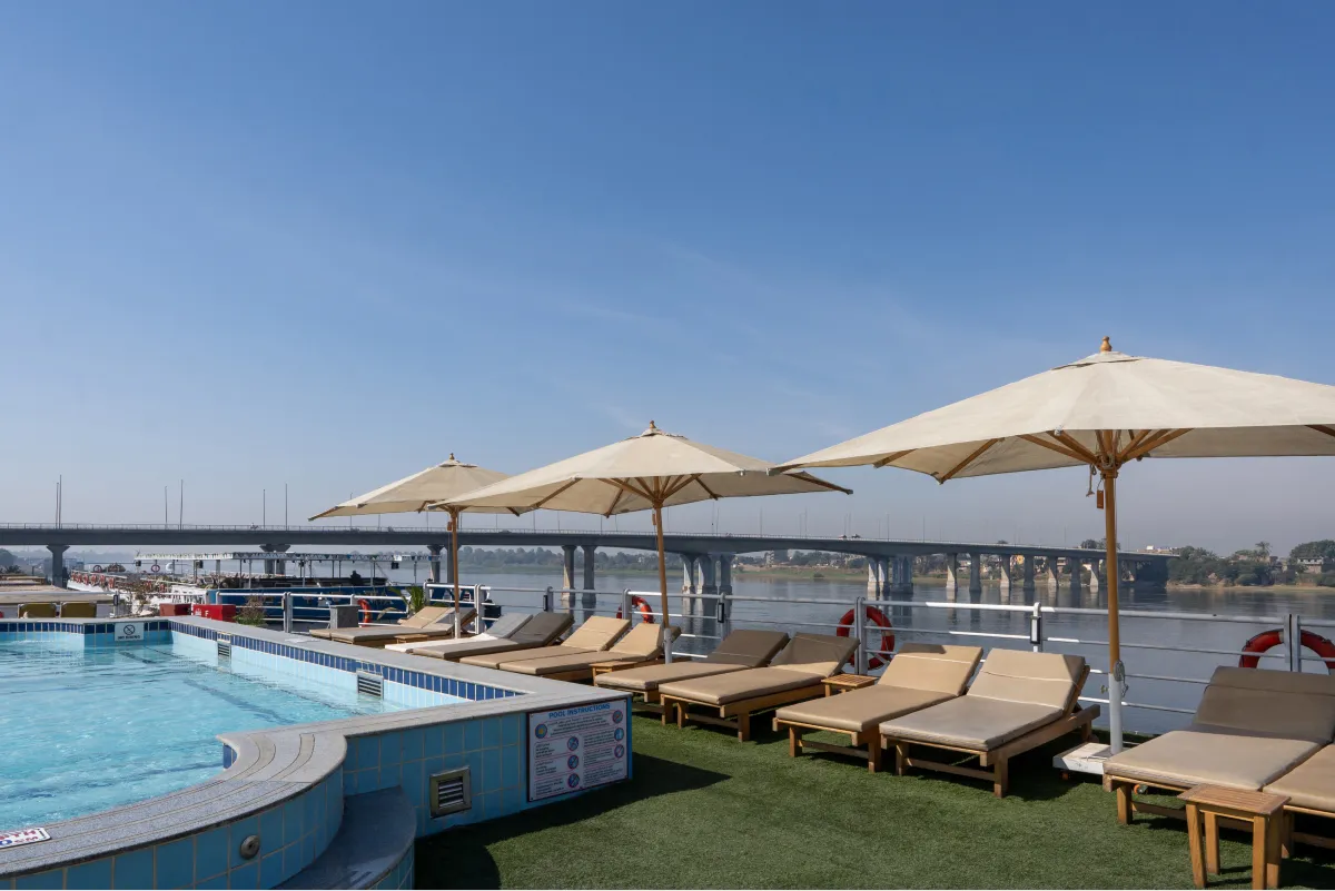 Sun deck of the Magic I Nile Cruise Nile cruise